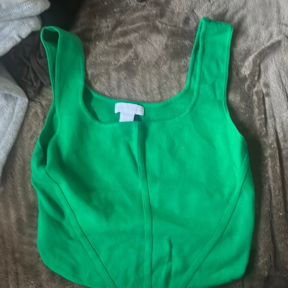 House of Harlow 1960 Green Bustier Fitted Tank